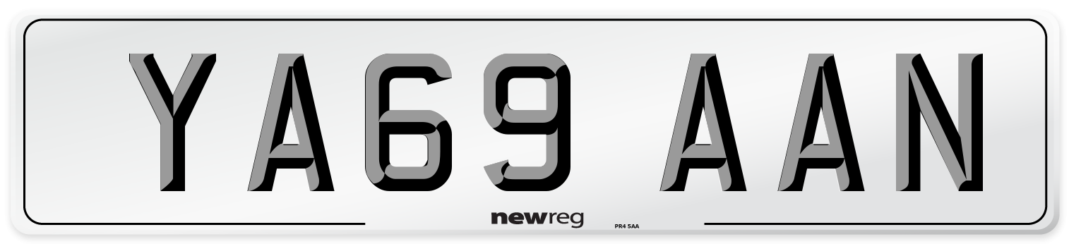 YA69 AAN Number Plate from New Reg